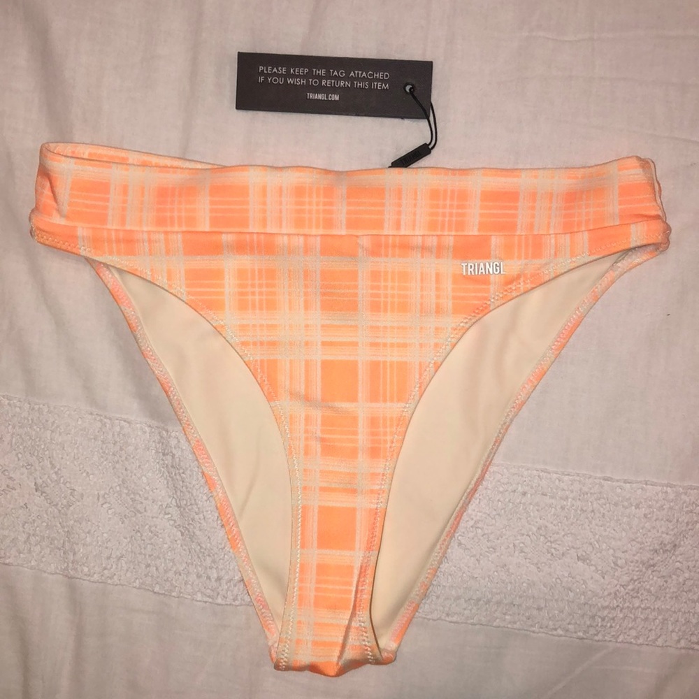triangl orange plaid high waisted & leg bottoms